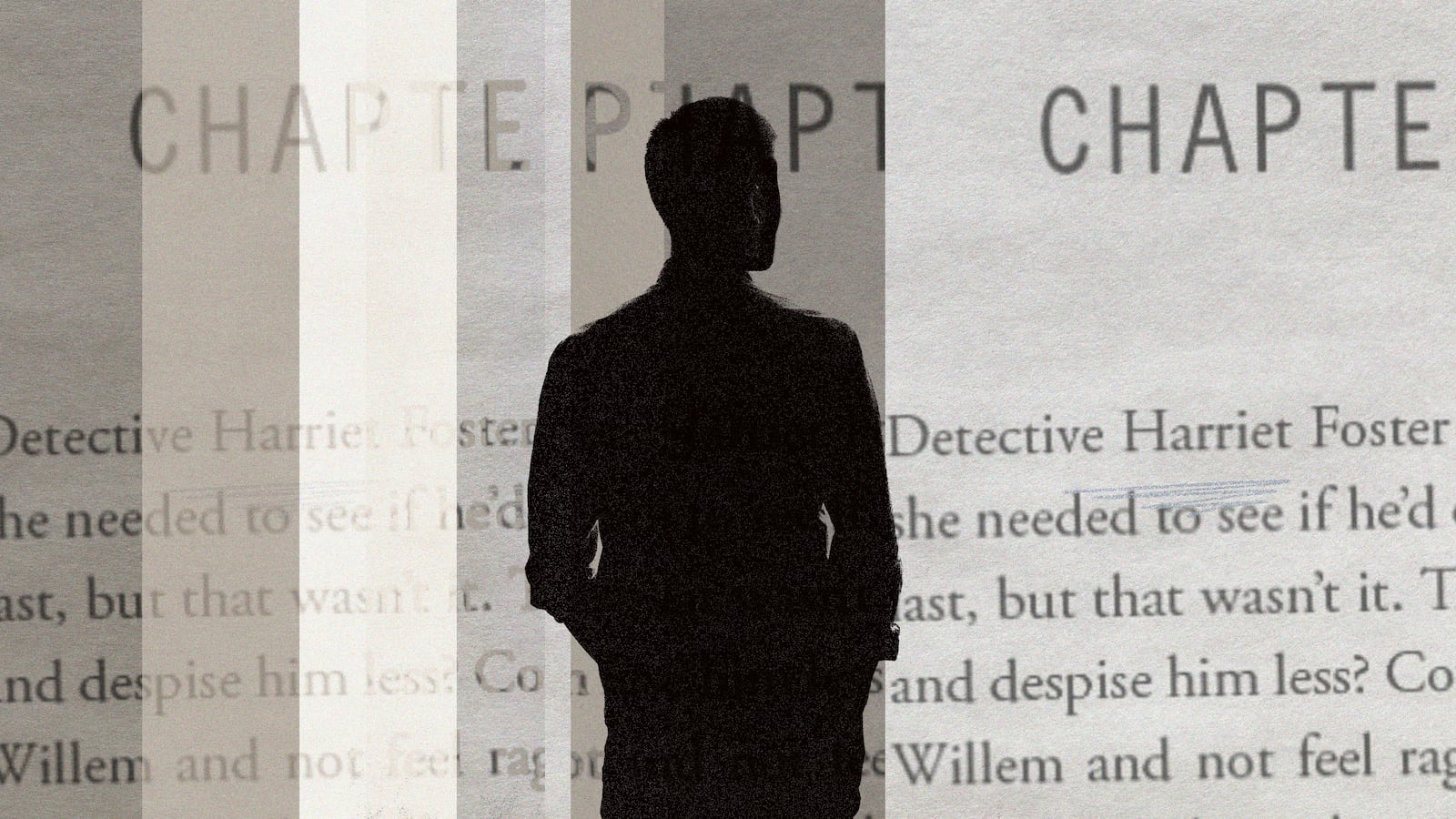 A photo illustration showing the first page of The Fall book by Tracy Clark.