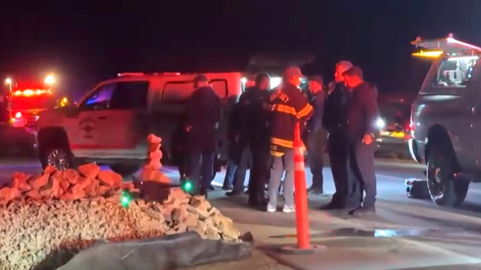 Emergency services after a plane crash kills three people off the Monterey coast