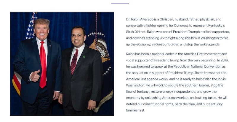 The "Meet Ralph" on the old version of Alvarado's website.