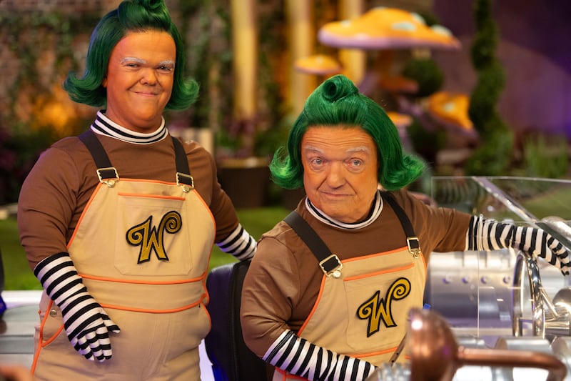 Ben and Rusty Goffe on the set of 'Wonka's The Golden Ticket'