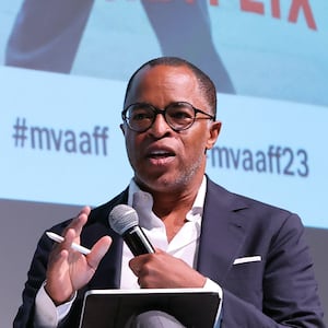 Former Washington Post opinion columnist Jonathan Capehart speaking on stage.