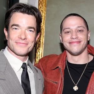 NEW YORK, NEW YORK - DECEMBER 16:  (Exclusive Coverage) John Mulaney and Pete Davidson attend the "All In: Comedy About Love By Simon Rich" Gala Performance at Hudson Theatre on December 16, 2024 in New York City. (Photo by Bruce Glikas/WireImage)
