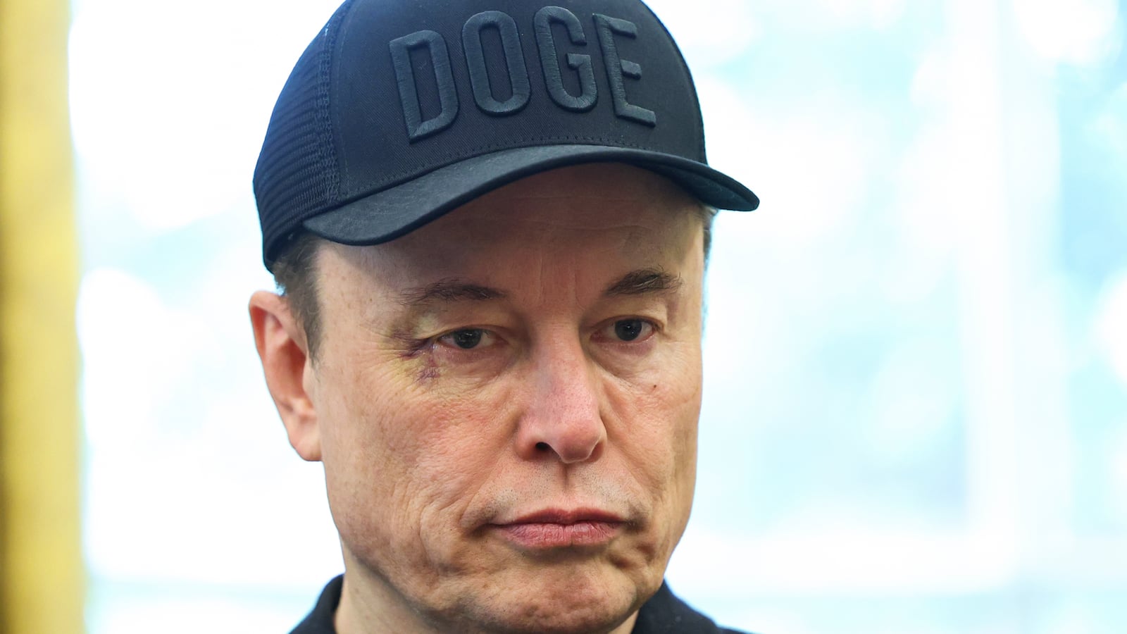 Elon Musk holds a news conference with President Donald Trump