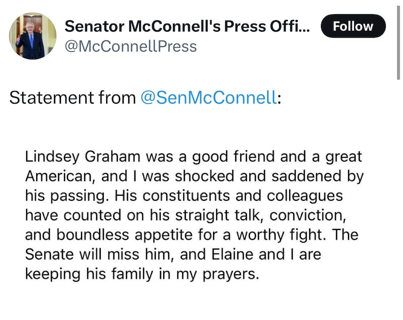 mitch mcconnell statement lindsey graham
