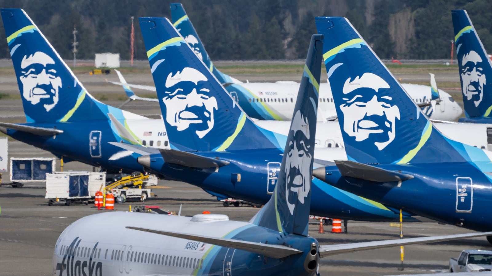 Alaska Airlines on the tarmac.