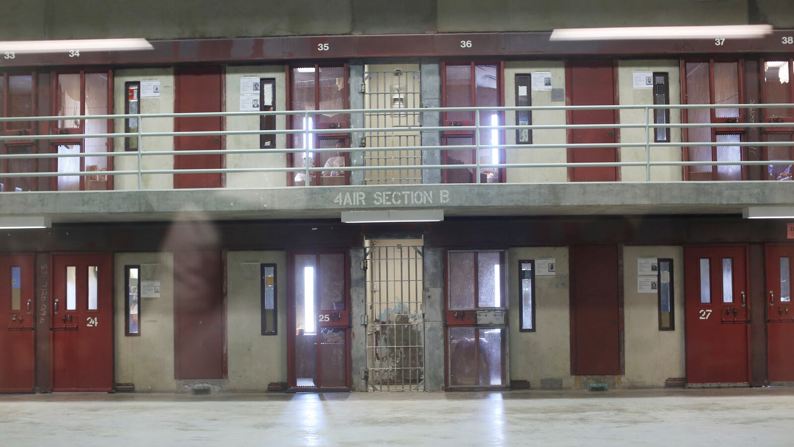 A cell row is seen at the Security Housing Unit (SHU) during a media tour at the Corcoran State Prison in Corcoran, California October 1, 2013.
