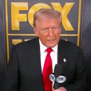 Donald Trump in the Fox NFL Commentary Box.