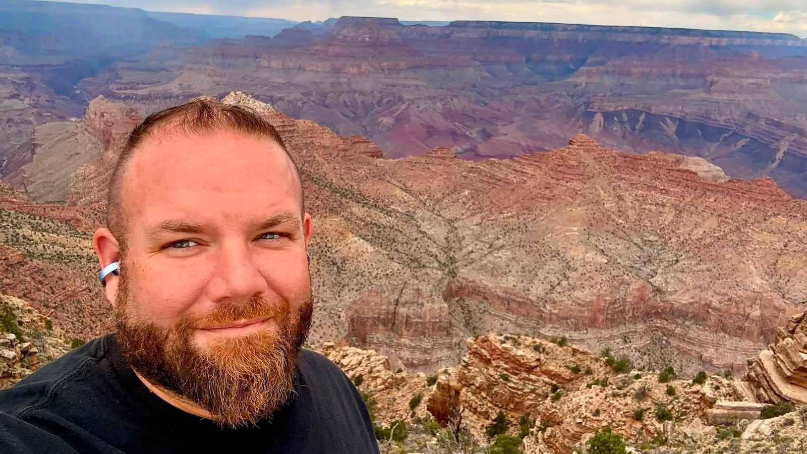 Brent Rosenkranz takes a picture as he hikes the Grand Canyon before his tragic death in the flash floods.
