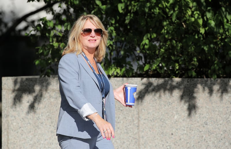 Miami Herald reporter Julie K. Brown enters the courthouse ahead of a bail hearing in U.S. financier Jeffrey Epstein's sex trafficking case in New York City, U.S. July 15, 2019.    REUTERS/Brendan McDermid