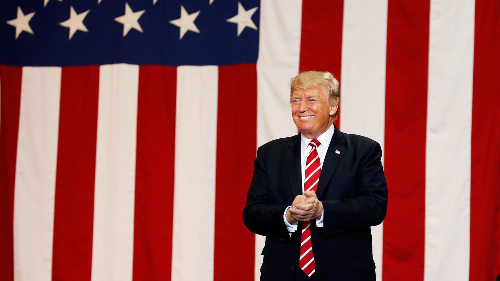 U.S. President Donald Trump arrives at a campaign rally in Phoenix, Arizona