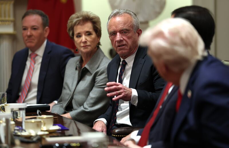 WASHINGTON, DC - OCTOBER 09: U.S. Secretary of Health and Human Services Robert F. Kennedy Jr. delivers remarks during a Cabinet meeting with President Donald Trump at the White House on October 09, 2025 in Washington, DC. Trump spoke on the Israel and Hamas ceasefire and hostage deal saying the hostages may be released next week. (Photo by Anna Moneymaker/Getty Images)