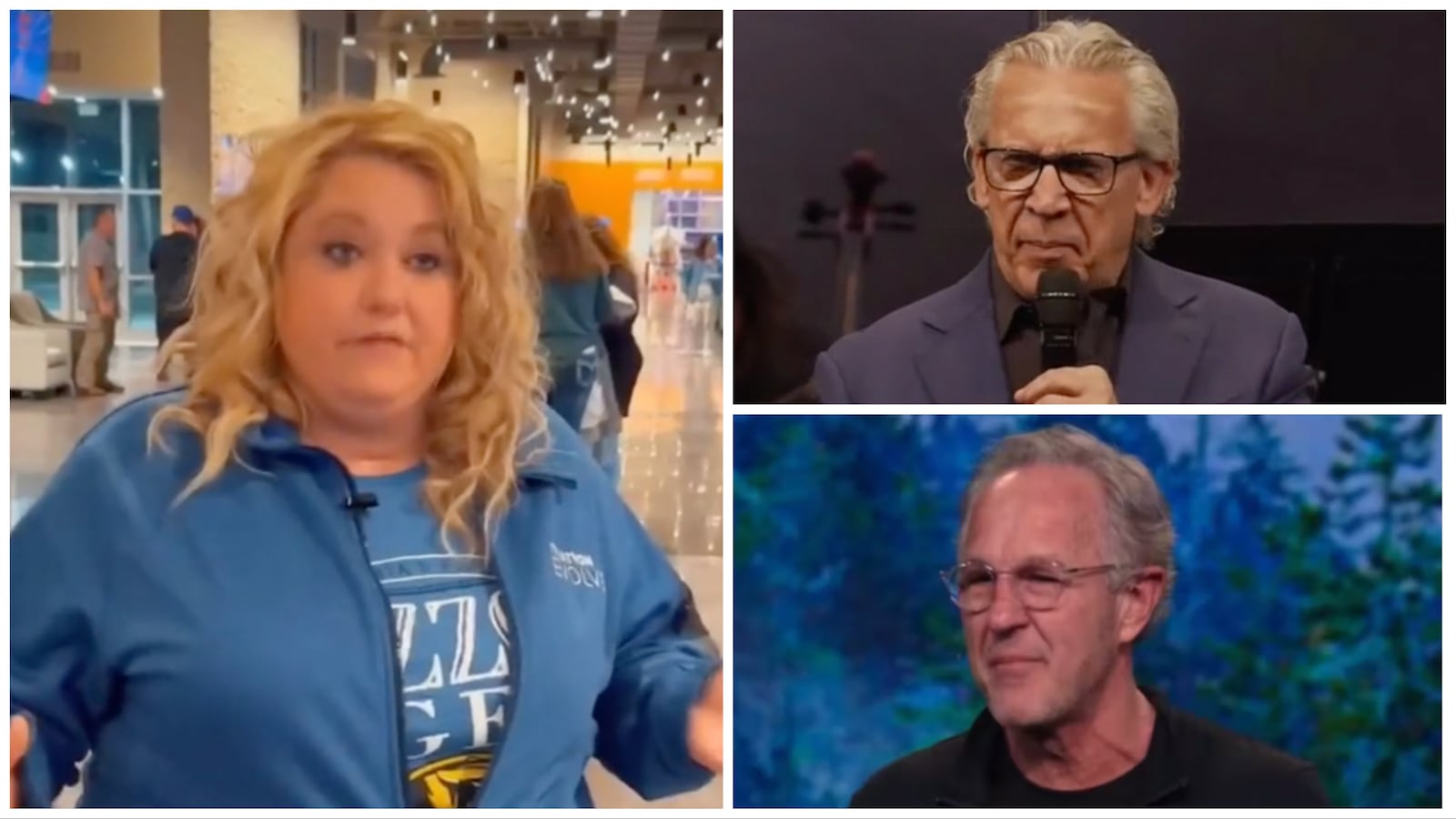 A collage showing photos of Kristina Dines and Pastors John Lindell and Bill Johnson