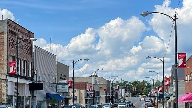 A street in East Palestine, Ohio.