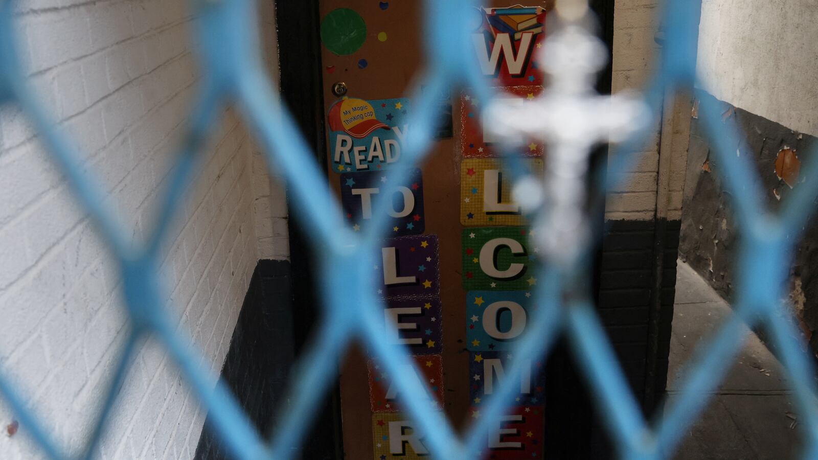 A cross honoring one-year-old Nicholas Dominici, who according to media reports died while three other children were hospitalized after being exposed to suspected fentanyl