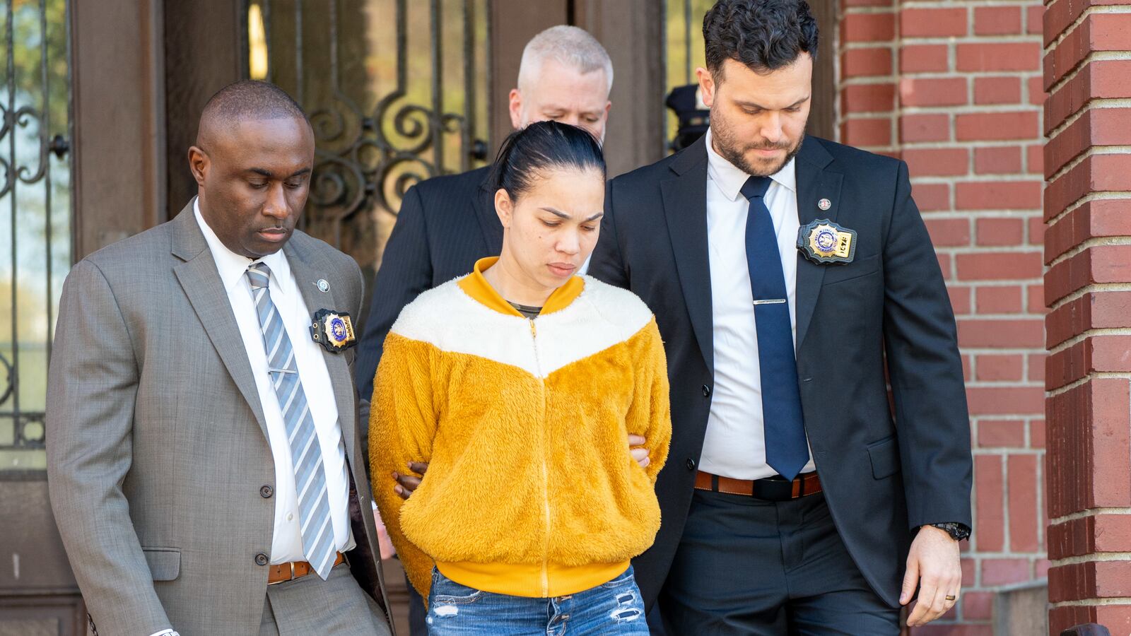 36yr old female Grei Mendez, a suspect in the Day Care death of 1yr old Nicholas Dominici, was taken from the NYPD 52nd Precinct in the Bronx