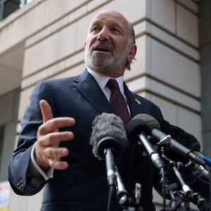 U.S. Secretary of Commerce Howard Lutnick speaks to the media outside the U.S. District Courthouse ahead of a hearing on a new legal challenge that seeks to block U.S. President Donald ‌Trump's name from being inscribed on the John F. Kennedy Center for the Performing Arts, in Washington, D.C., U.S., August 27, 2026. REUTERS/Evelyn Hockstein