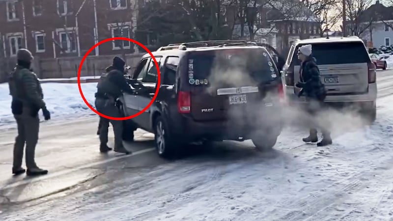 The ICE officer shot the woman as she appeared to be driving away.