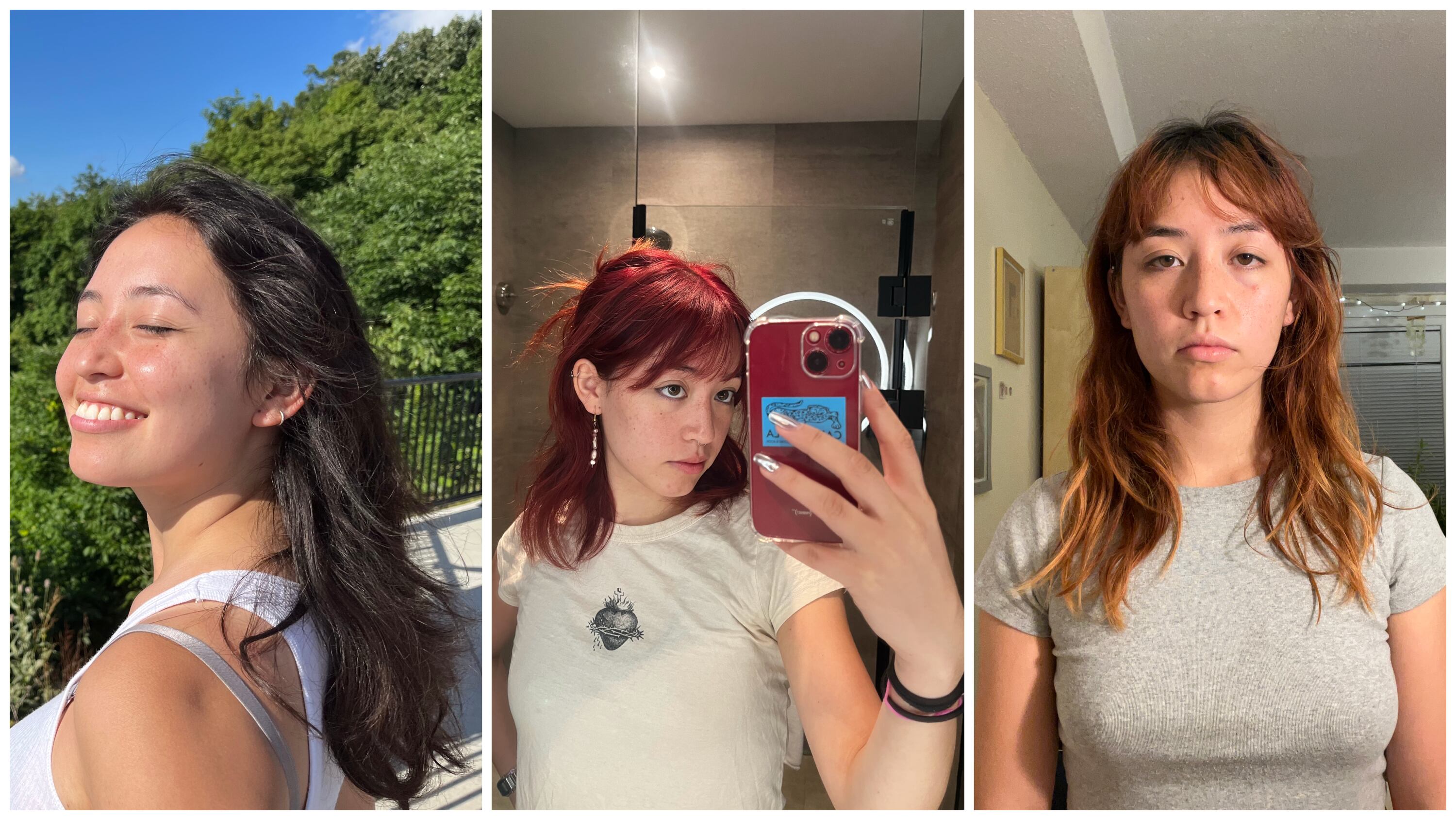 My natural hair color is quite dark, but it doesn't take more than one session to lighten it enough to deposit red dye. However, if I wait long enough, as the dye fades, my hair turns from red to ginger to something more like hay.