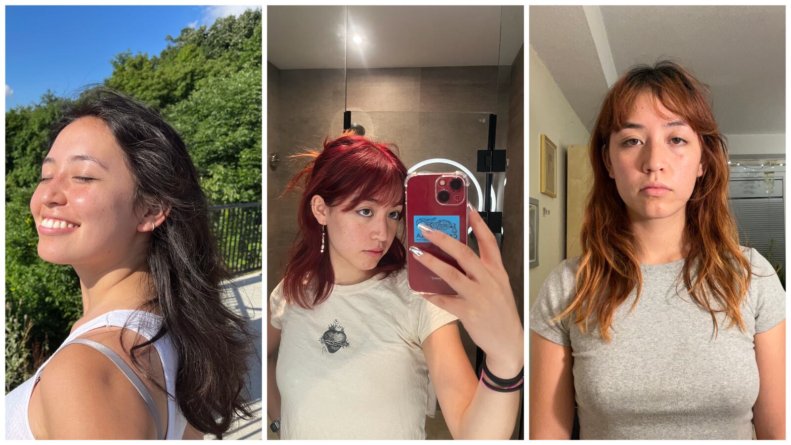 My natural hair color is quite dark, but it doesn't take more than one session to lighten it enough to deposit red dye. However, if I wait long enough, as the dye fades, my hair turns from red to ginger to something more like hay.