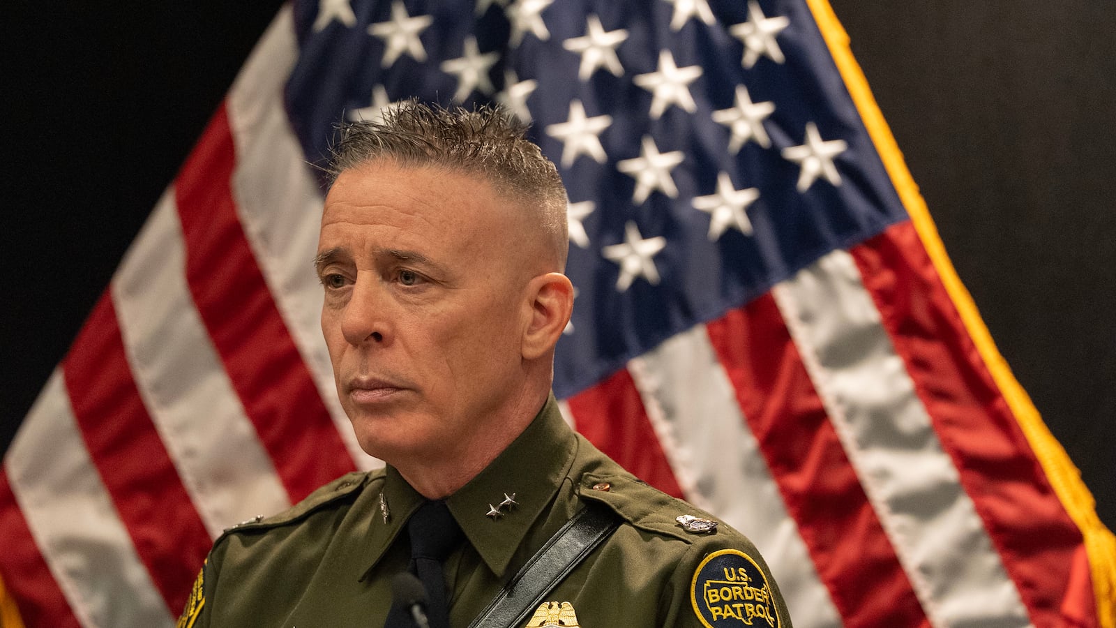 Customs and Border Patrol Commander at Large Greg Bovino during a news conference