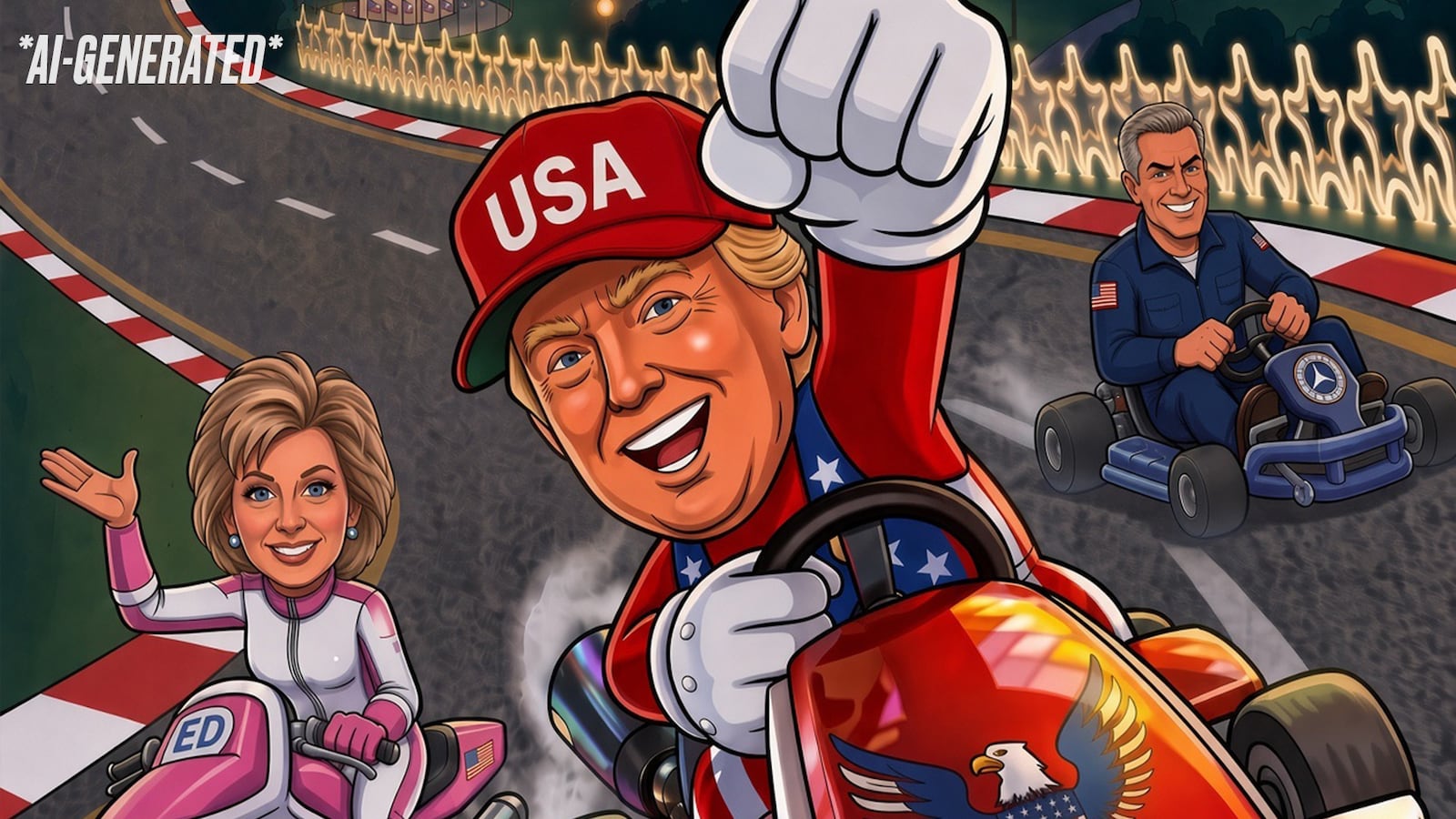 AI image of Donald Trump as Mario. Jeffrey Epstein is seen in the back.