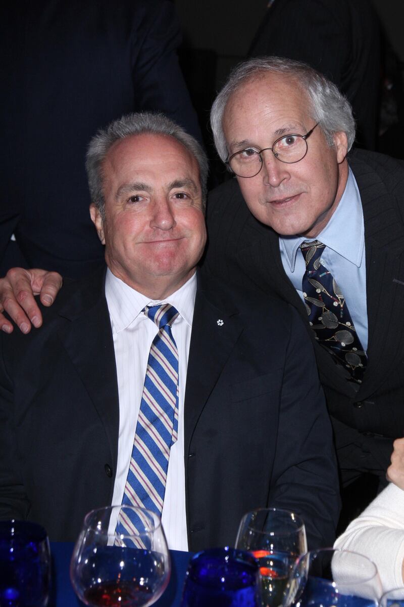 Lorne Michaels and Chevy Chase