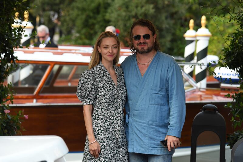 Brady Corbet and Amanda Seyfried at the 82nd Venice International Film Festival on September 02, 2025 in Venice, Italy.