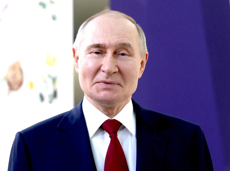 SIRIUS, RUSSIA - MAY 18 (RUSSIA OUT) Russian President Vladimir Putin makes a statement after his telephone call with U.S.President Donald Trump at the Siruis Education Center For Talented Children, May 18, 2025 in Sirius, Russia. Putin visited the Sirius Center, created in 2015 at the territory of former Black Sea Resort of Sochi. (Photo by Contributor/Getty Images)