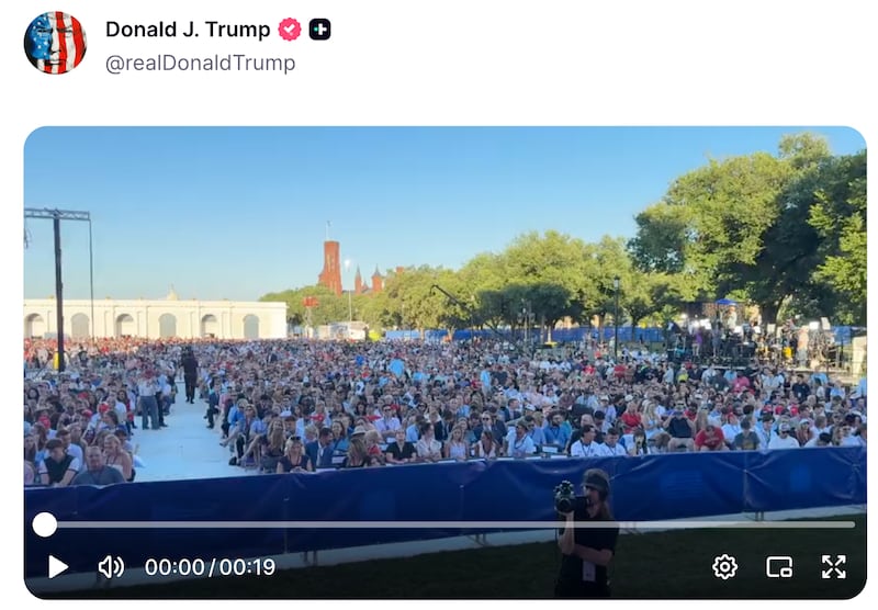 Trump Truth Social video from America 250 rally