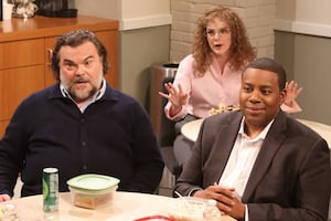 Kenan Thompson, Jack Black, and Ashley Padilla on "SNL"