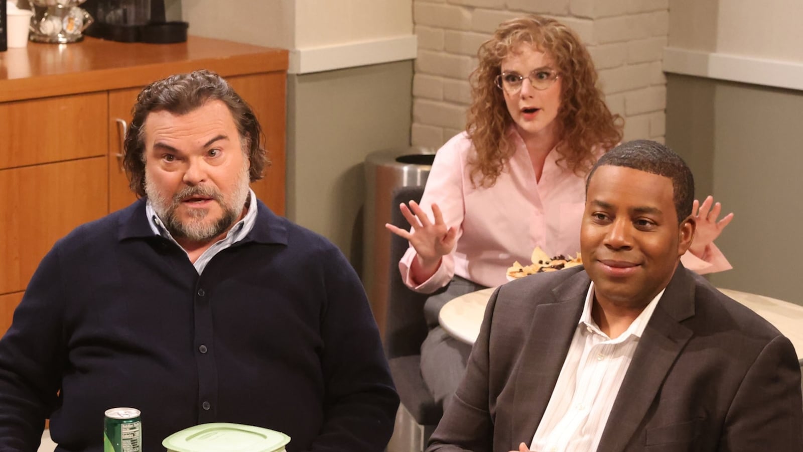 Kenan Thompson, Jack Black, and Ashley Padilla on "SNL"