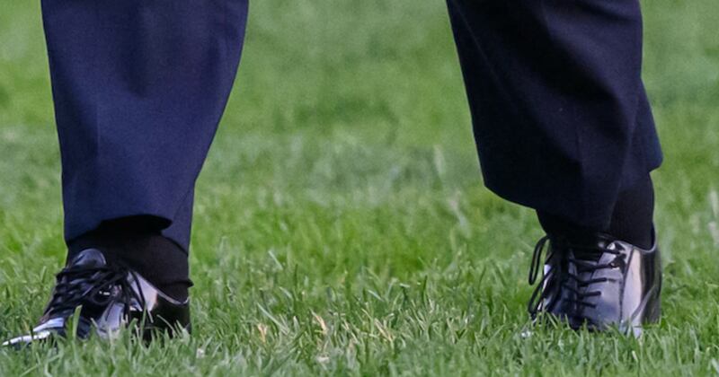 Zoomed in look at President Trump's ankles.