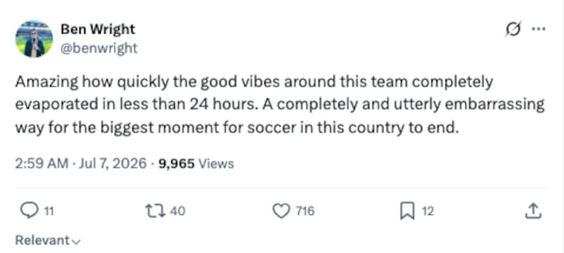 USMNT World Cup defeat reaction to Trump