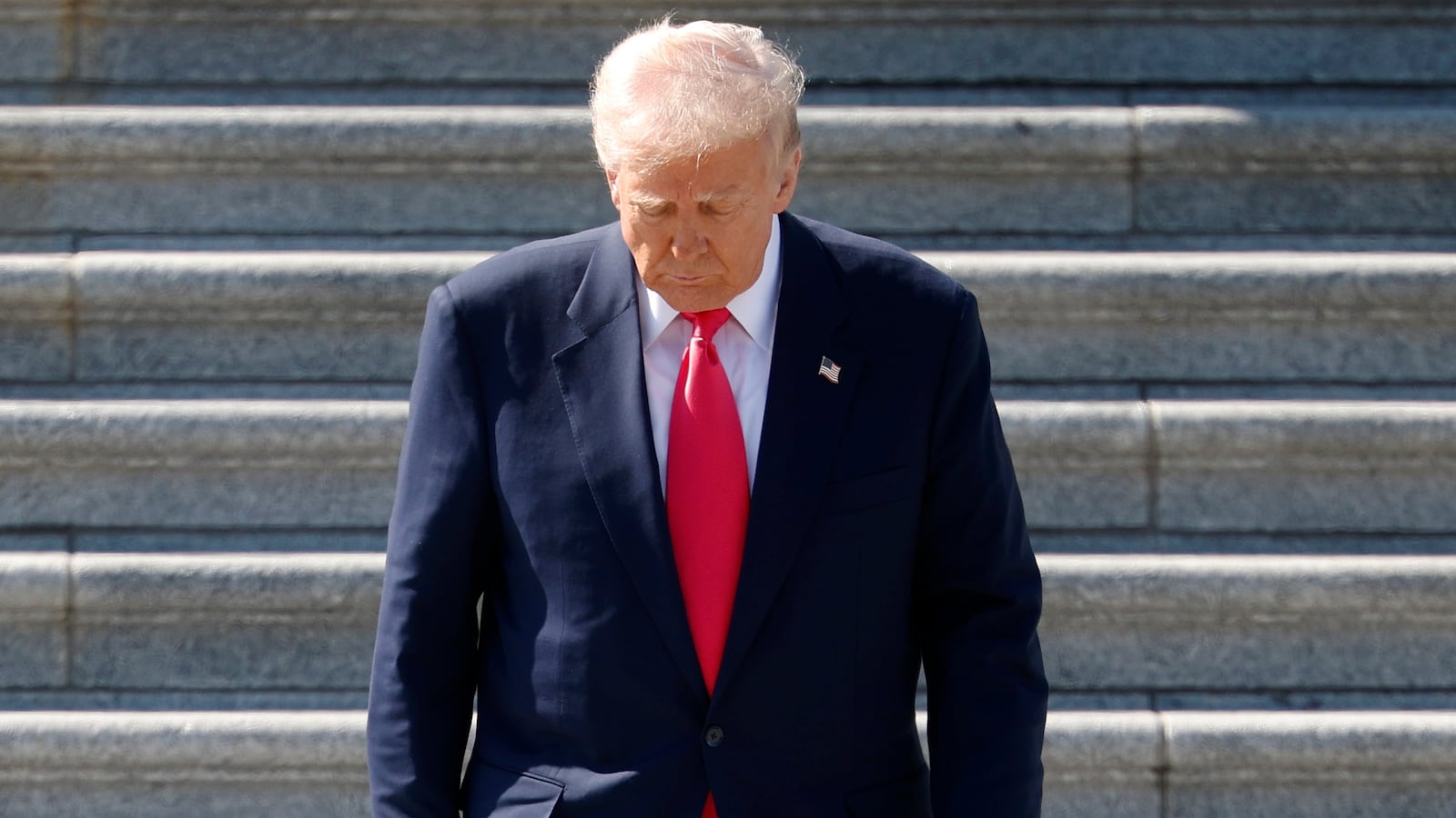 U.S. President Donald Trump departs the U.S. Capitol following a Friends of Ireland luncheon with Irish Taoiseach Micheál Martin on March 12, 2025 in Washington, DC.