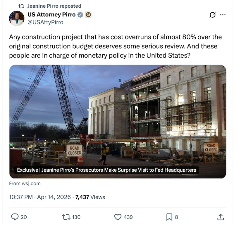 Pirro defended her deputies' visit to the renovation site.