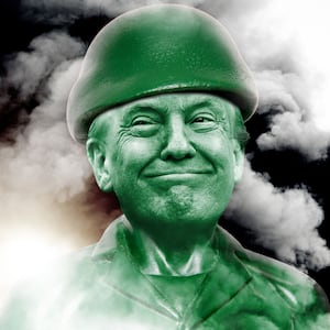Donald Trump as a toy soldier
