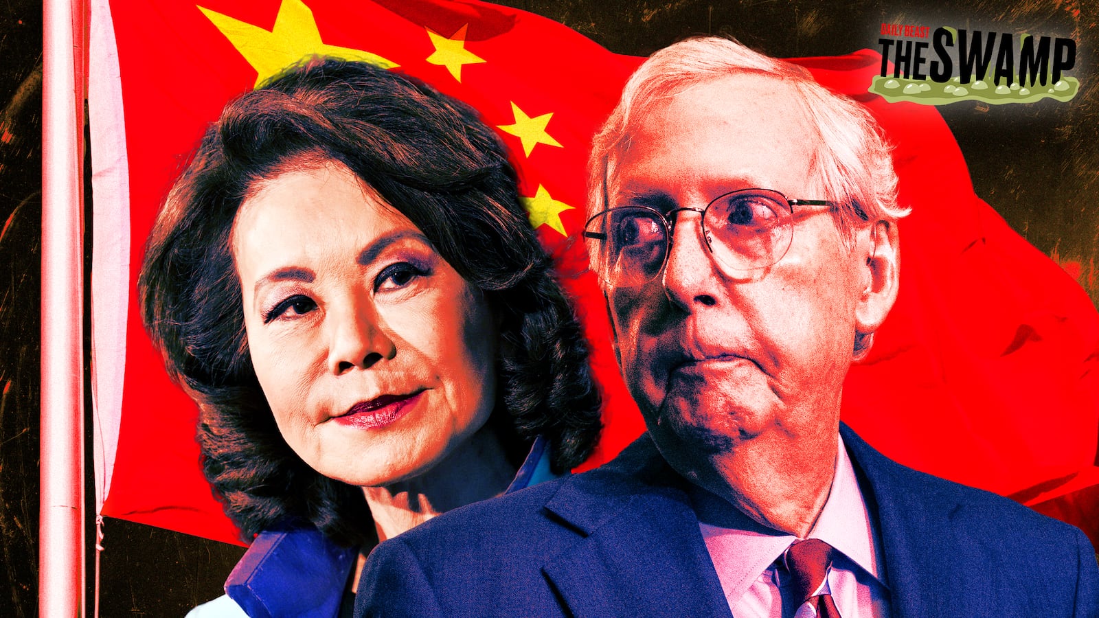 Elaine Chao and Mitch McConnell for The Swamp.