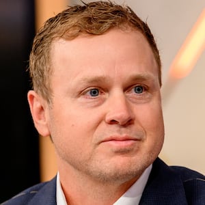 NEW YORK, NEW YORK - JANUARY 28: TV personality and Los Angeles mayoral candidate Spencer Pratt visits "Fox & Friends" at Fox News Channel Studios on January 28, 2026 in New York City. (Photo by Roy Rochlin/Getty Images)