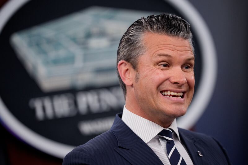 Defense Secretary Pete Hegseth speaks during a news conference at the Pentagon on June 22, 2025 in Arlington, Virginia.