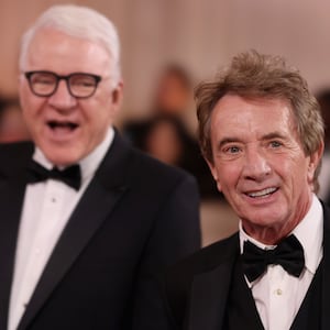 BEVERLY HILLS, CALIFORNIA - JANUARY 11: (FOR EDITORIAL USE ONLY) (L-R) Steve Martin and Martin Short attend the 83rd Annual Golden Globe Awards at The Beverly Hilton on January 11, 2026 in Beverly Hills, California. (Photo by John Shearer/WireImage)