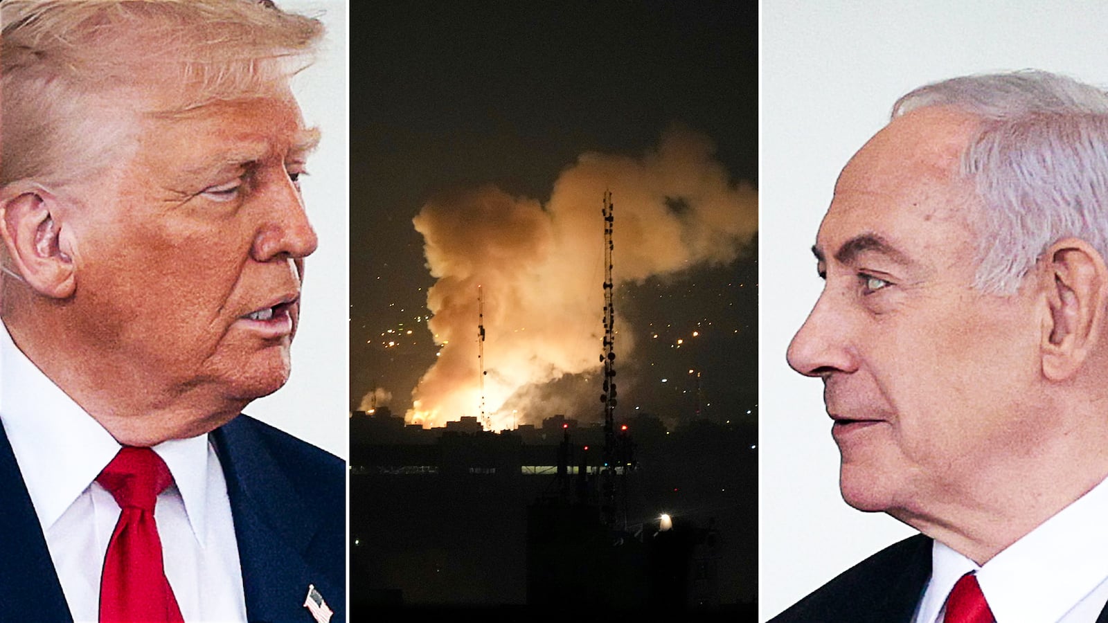 Donald Trump, Benjamin Netanyahu and the Israeli attack on Tehran.
