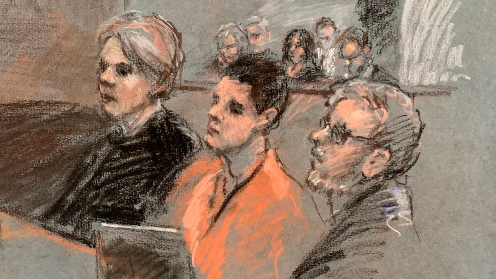 Jack Douglas Teixeira, a U.S. Air Force National Guard airman accused of leaking highly classified military intelligence records online, appears wearing an orange jumpsuit