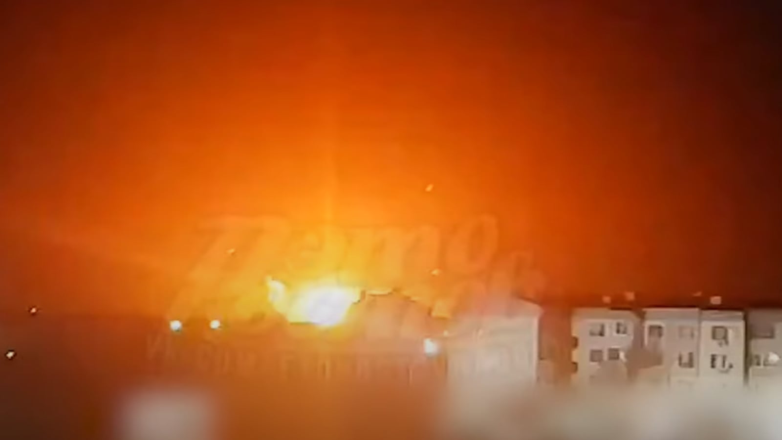 Screengrab reportedly of a video reportedly showing the Ukrainian drone attack on an airfield in Russia’s Rostov region.