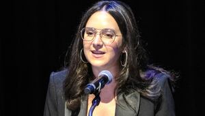 Bari Weiss at The Theatre at the Ace Hotel on Wednesday, Sept. 13, 2023, in Los Angeles, CA.