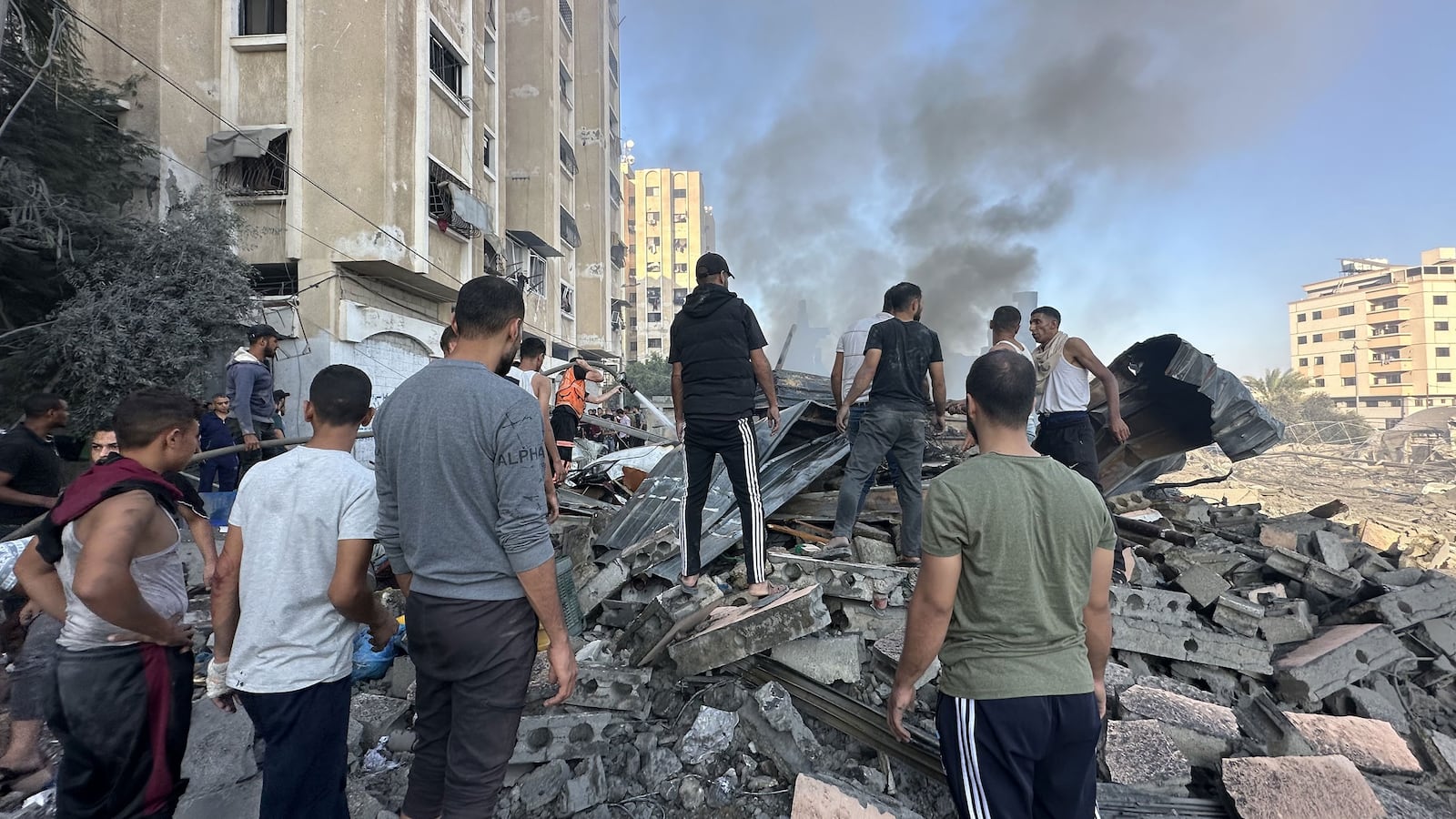 A view of destroyed Al-Aqsa Martyrs Mosque after the Israeli attack at Nuseirat Refugee Camp in Deir al-Balah, Gaza