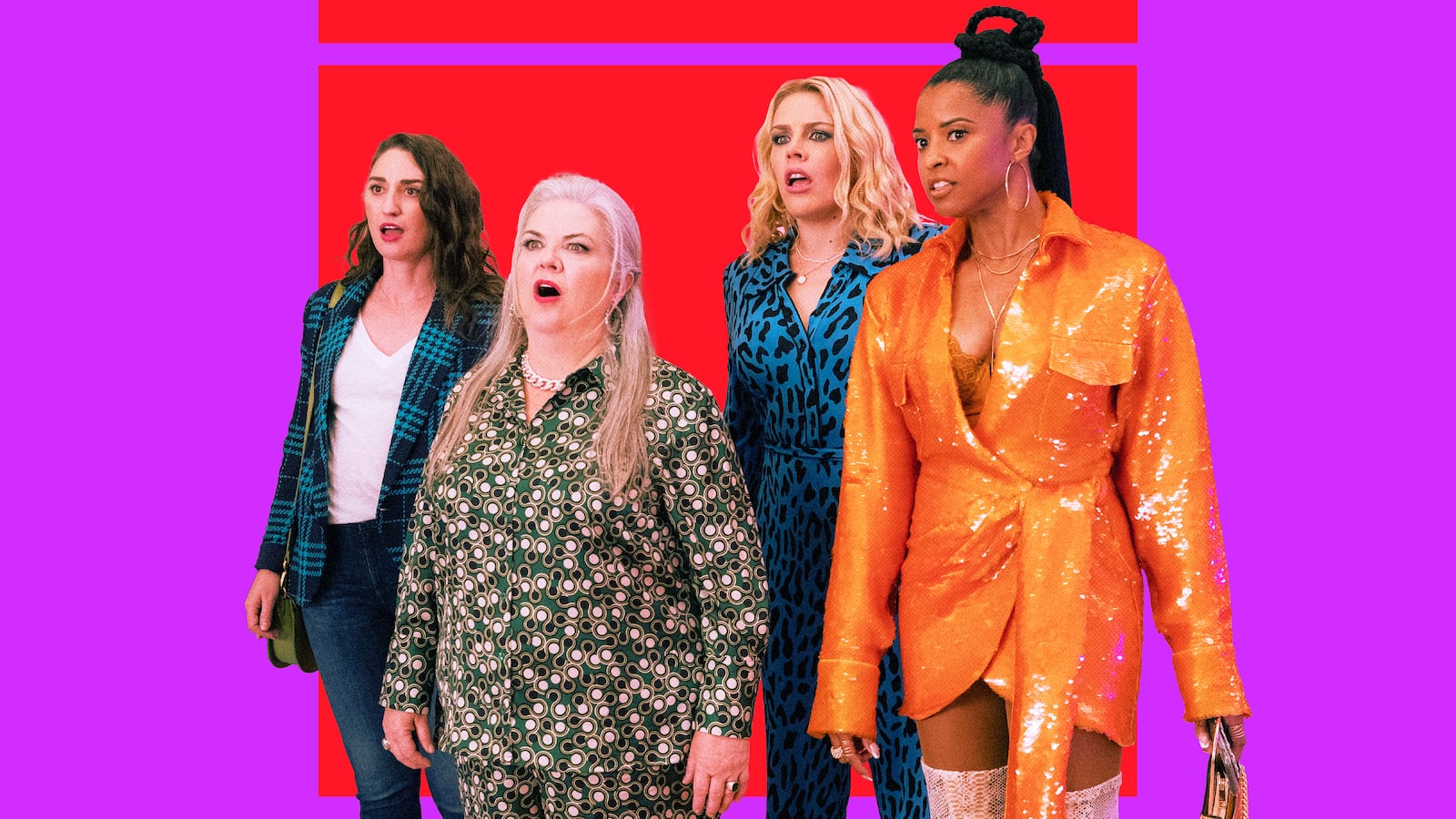 Sara Bareilles, Paula Pell, Busy Philipps, and Renee Elise Goldsberry in Girls5eva.