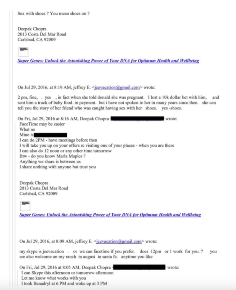 House Oversight release of Epstein email