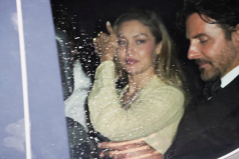Gigi Hadid and Bradley Cooper depart Madison Square Garden, the venue for the wedding celebrations of singer Taylor Swift and National Football League (NFL) player Travis Kelce, in New York, U.S., July 4, 2026.  REUTERS/Bing Guan     TPX IMAGES OF THE DAY