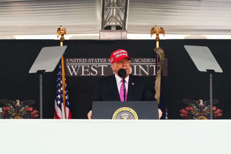 Trump mentioned his former military academy in his commencement speech at West Point.