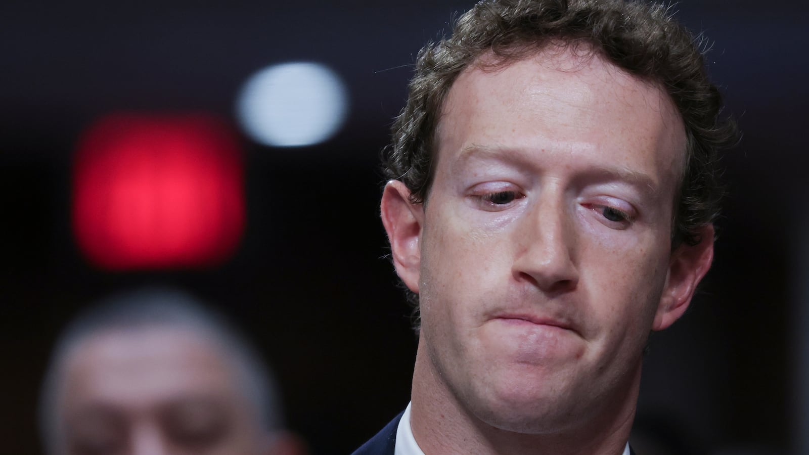 Mark Zuckerberg, CEO of Meta testifies before the Senate Judiciary Committee at the Dirksen Senate Office Building on January 31, 2024 in Washington, DC. The committee heard testimony from the heads of the largest tech firms on the dangers of child sexual exploitation on social media.